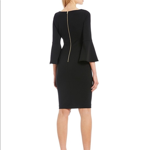 Calvin Klein Bell Sleeve Round Neck Sheath Dress - Picture 3 of 8